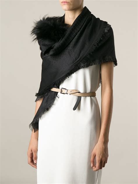 gucci scarf buy online|gucci scarf with fur trim.